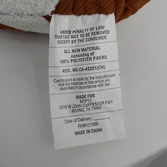 Football Pillow Celebrate it Tailgate Sports Home Decor 17.5" x 11" Brown White - Picture 9 of 9